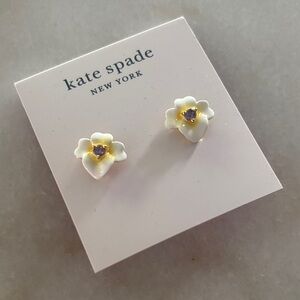 Kate Spade Kids' White Floral Earrings